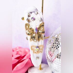 VIOLA BEAUTIFUL BOWS WHITE KNOTTED HEADBAND